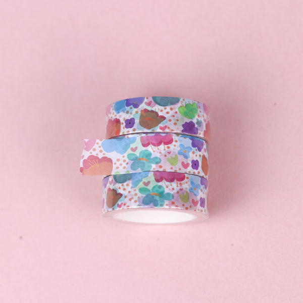 Su jardín II... Flores Pasteles Washi Tape