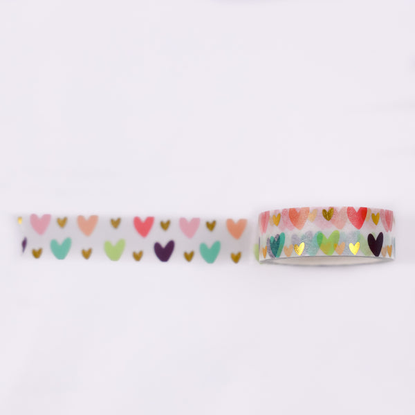 Su amor... Corazones Gold Foil Washi Tape