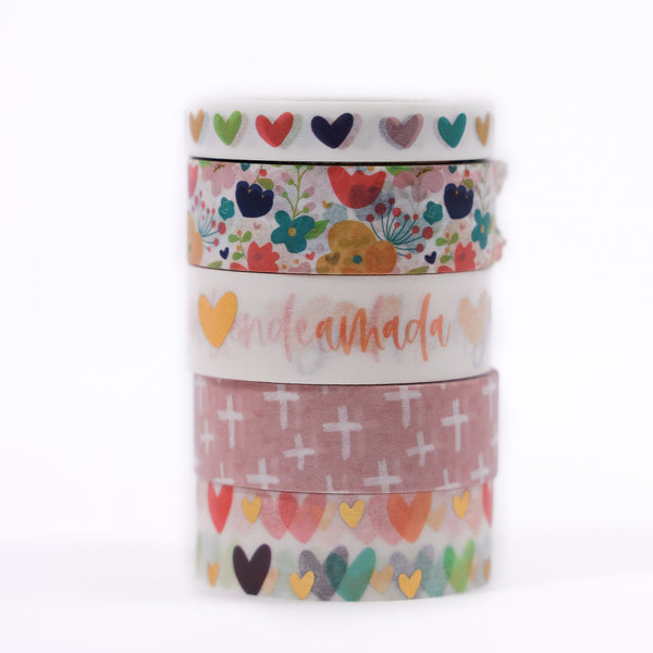 Su amor... Corazones Gold Foil Washi Tape