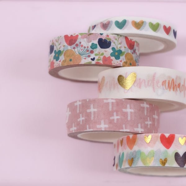 Su amor... Corazones Gold Foil Washi Tape